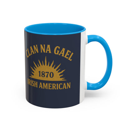"Clan na Gael - Irish American", Colorful Mugs (11oz, 15oz) (Blue Burka Grey)