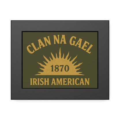 "Clan na Gael - Irish American", Framed Paper Poster (Fianna Green)
