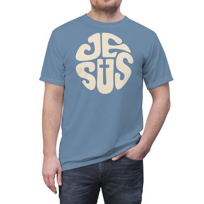 "Retro Jesus", Unisex T-shirt (Faded Denim)