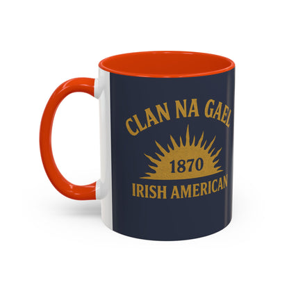 "Clan na Gael - Irish American", Colorful Mugs (11oz, 15oz) (Blue Burka Grey)