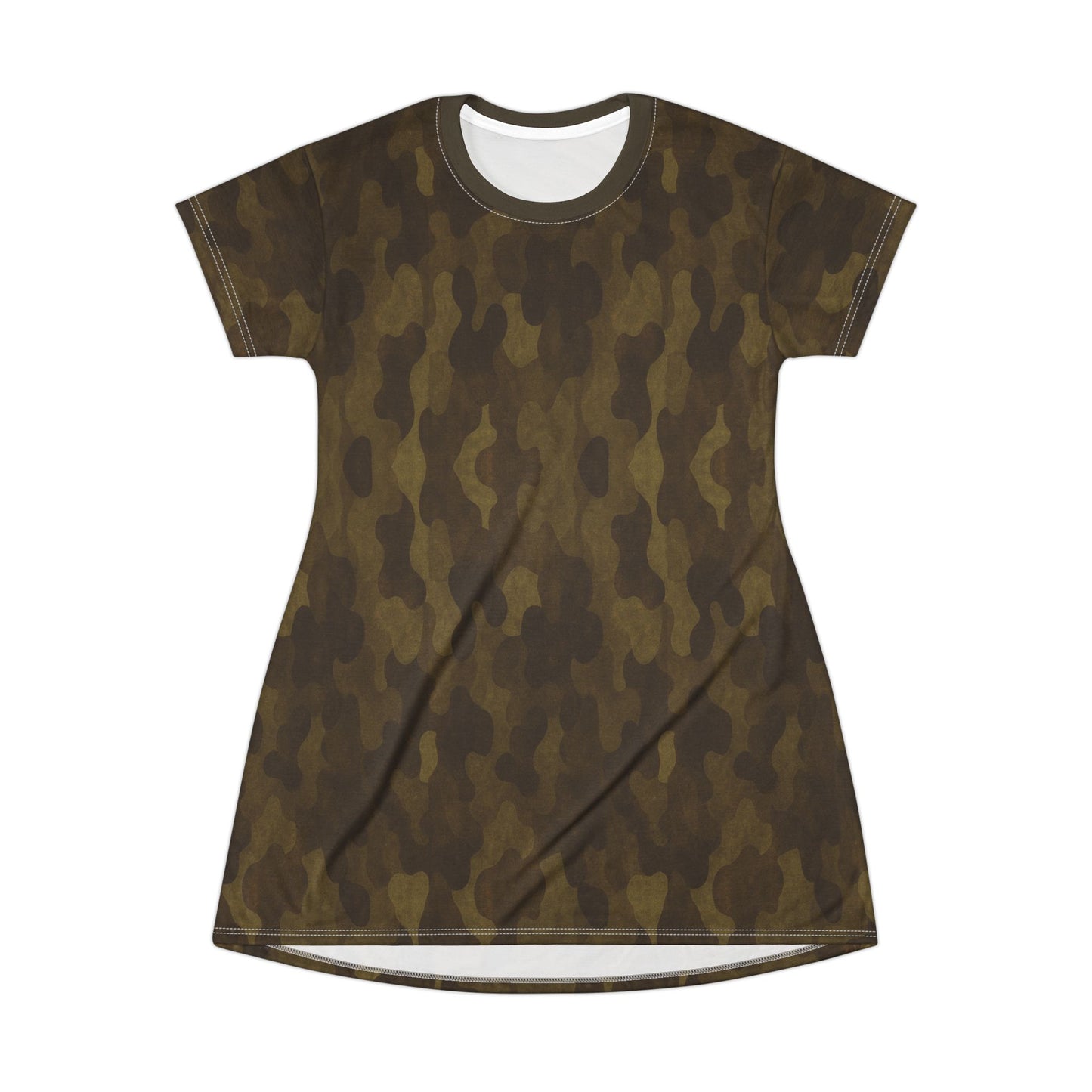 "Swamp Recon Camouflage", T-Shirt Dress (Bayou Bark Collar)