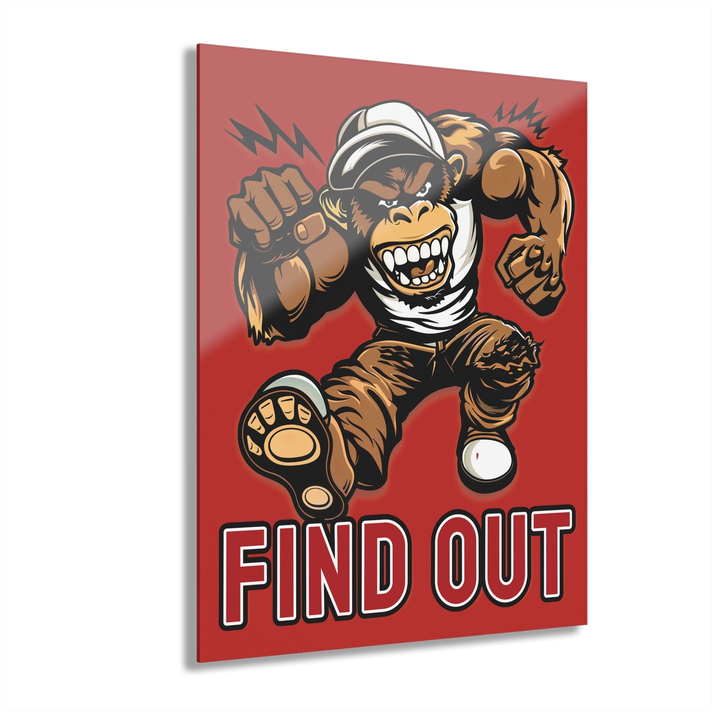 "Find Out", Acrylic Wall Prints (French Cleat Hanging) (Mid Scarlet)