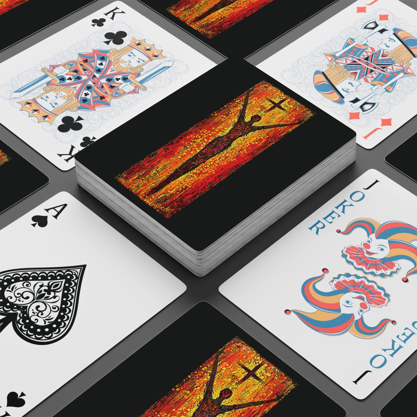 "Walk in Redemption", Christian Fine Art Playing Cards (Void Black)