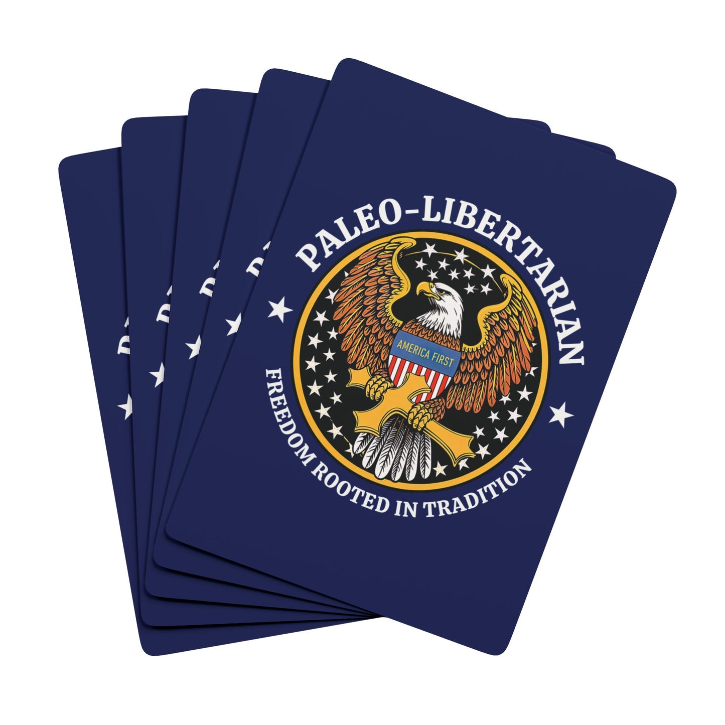 "Paleo-Libertarian" #01, Political Playing Cards (Norway Blue)