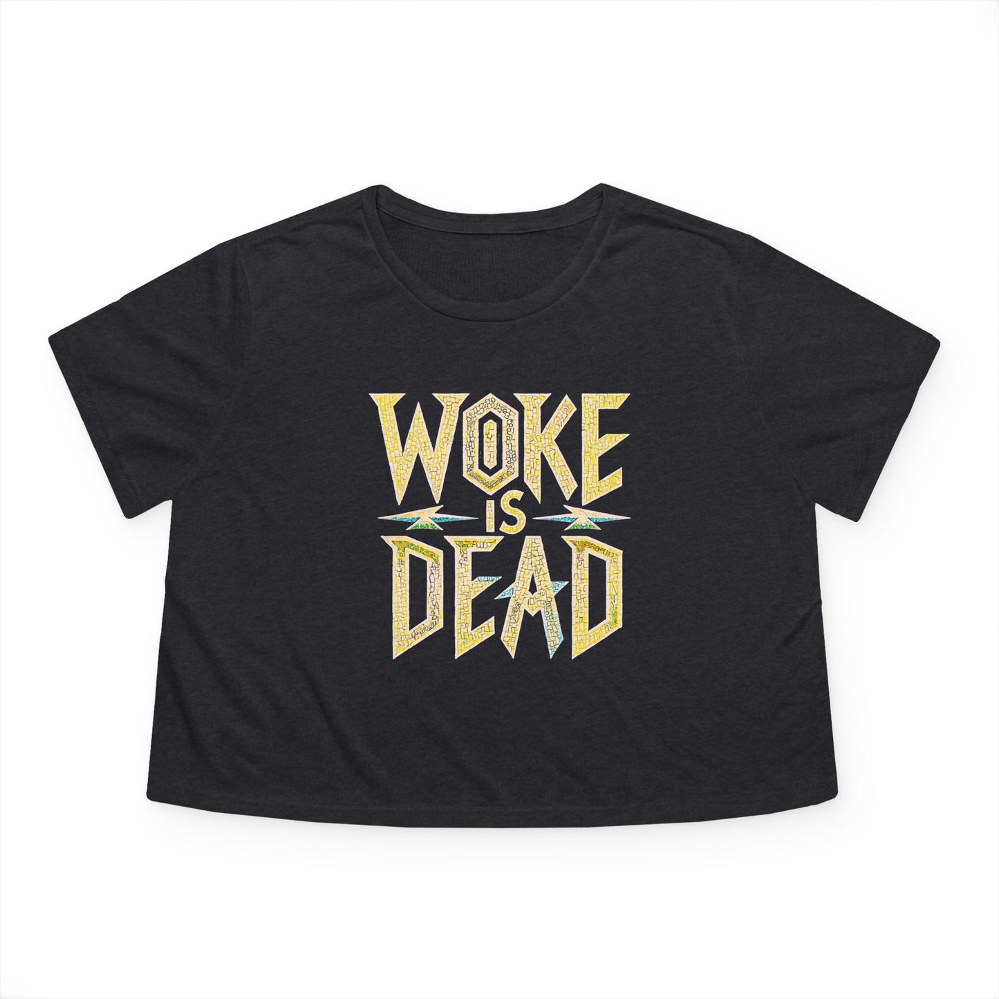 "Woke is Dead", Women's Flowy Cropped Tee