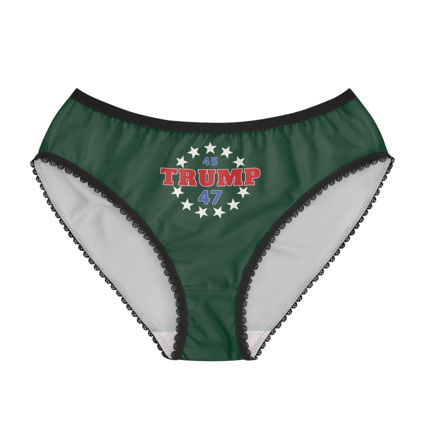 "Trump 45-47 Circle of Stars", Women's Briefs (Evergreen)