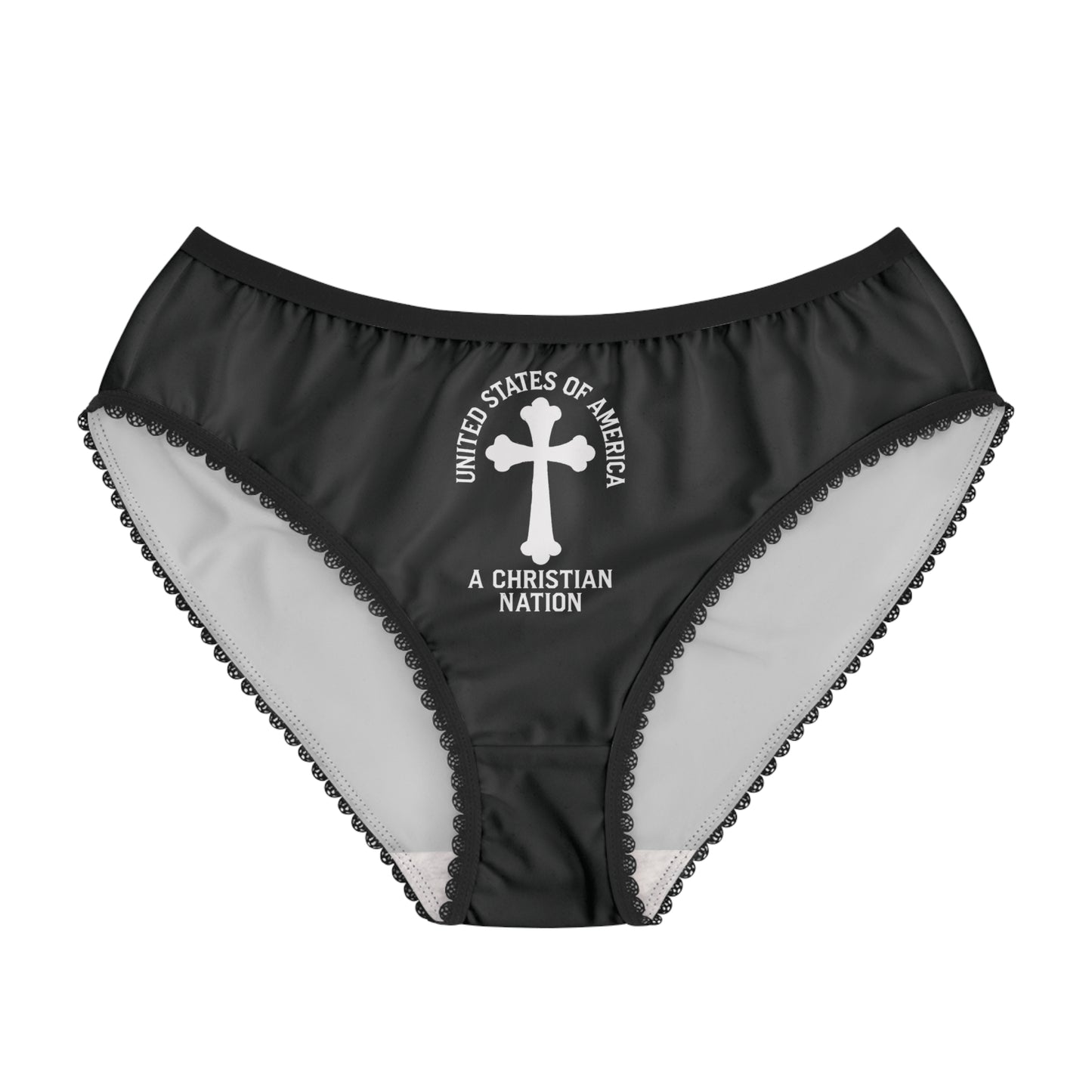 "USA - A Christian Nation" #04, Women's Briefs (Void Black)