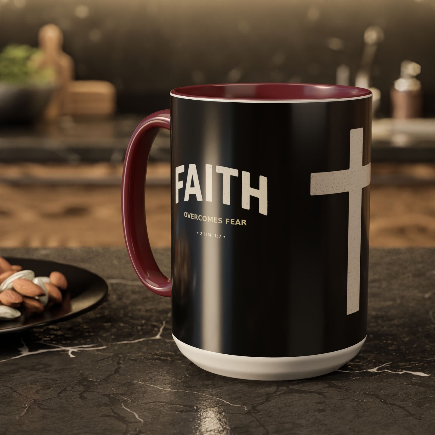 "Faith Overcomes Fear", Colorful Mugs (11oz, 15oz)