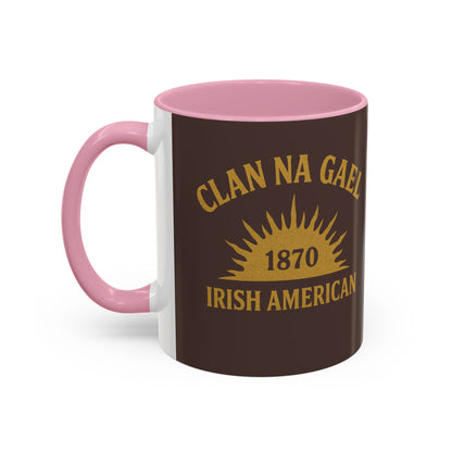 "Clan na Gael - Irish American", Colorful Mugs (11oz, 15oz) (Wild Boar Brown)