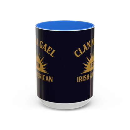 "Clan na Gael - Irish American", Colorful Mugs (11oz, 15oz) (Black Rock Blue)