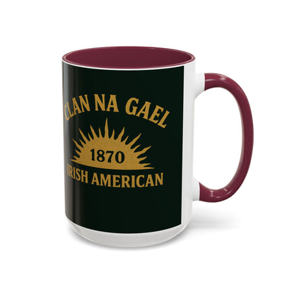 "Clan na Gael - Irish American", Colorful Mugs (11oz, 15oz) (Túath Green)