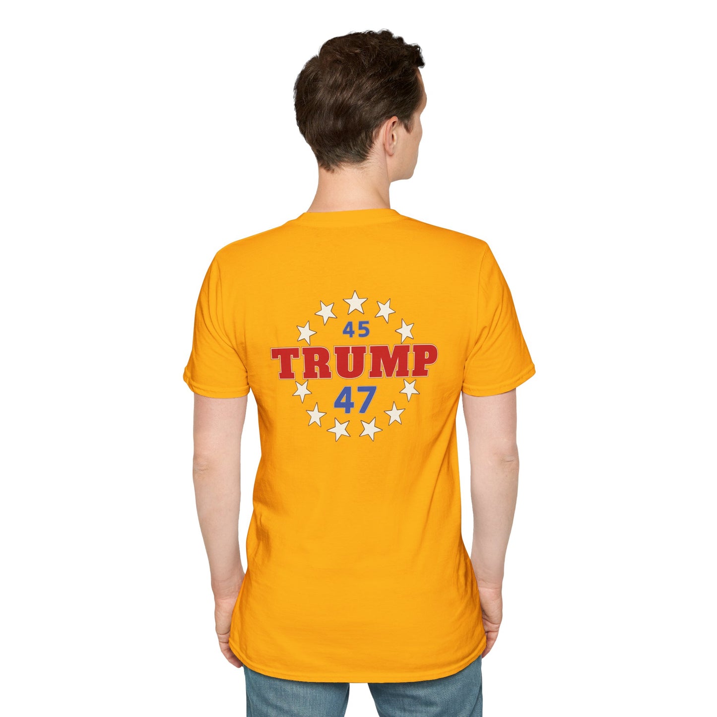 "Trump 45-47 Circle of Stars", Unisex Softstyle T-Shirt
