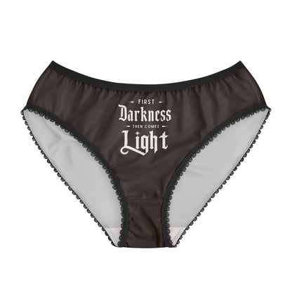 "First Darkness Then Comes Light" #02, Women's Briefs (Rich Soil Brown)
