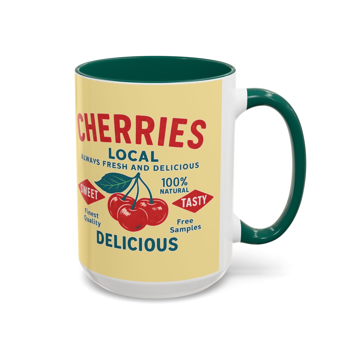"Delicious Cherries", Colorful Mugs (11oz, 15oz) (Sanctum Veil)