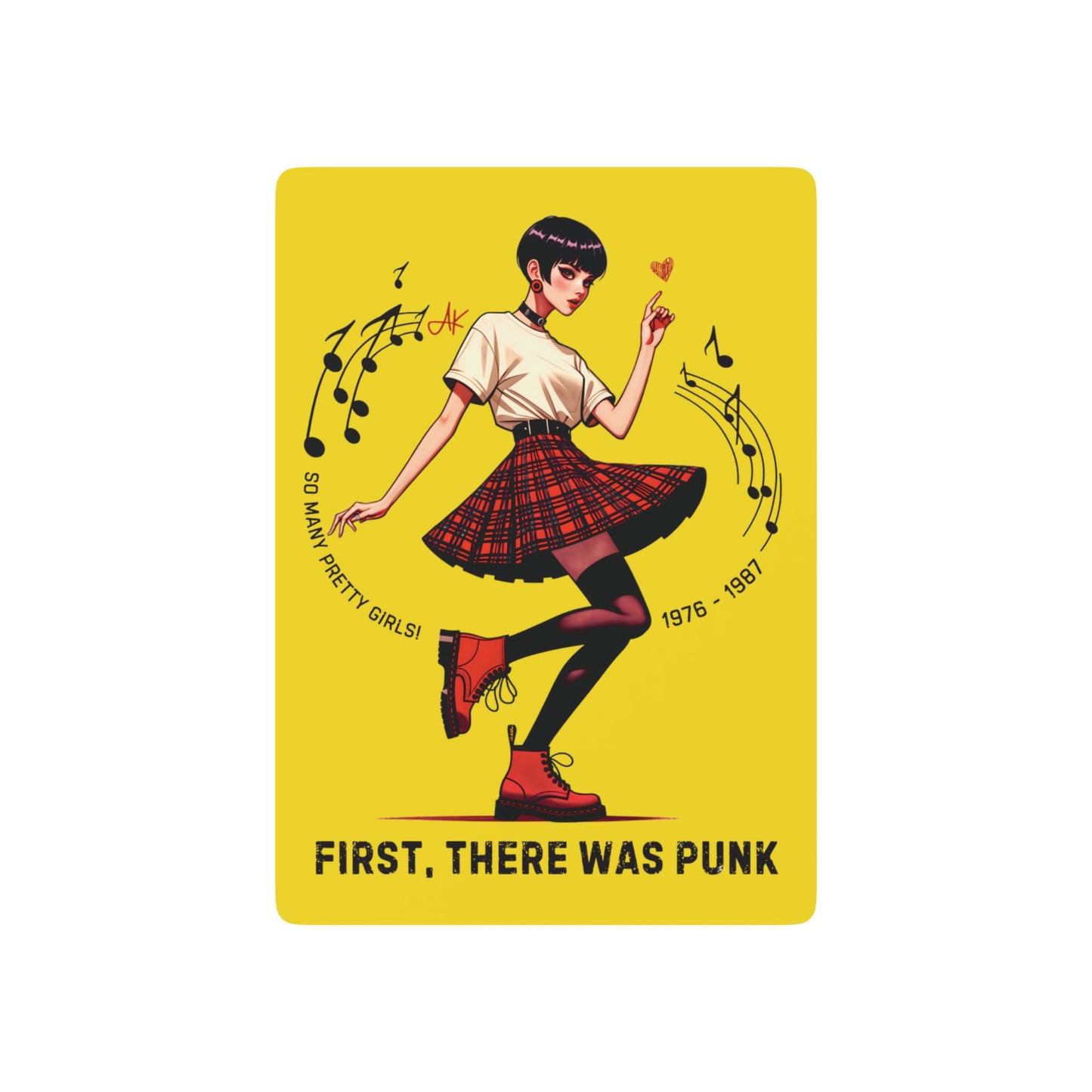 "First, there was Punk" Retro Playing Cards (Bumblebee Yellow)
