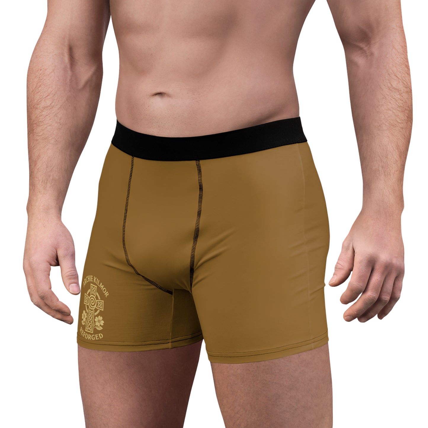 "Archie Kilmor Cross - Reforged" #01, Men's Boxer Briefs (Golden Brown)