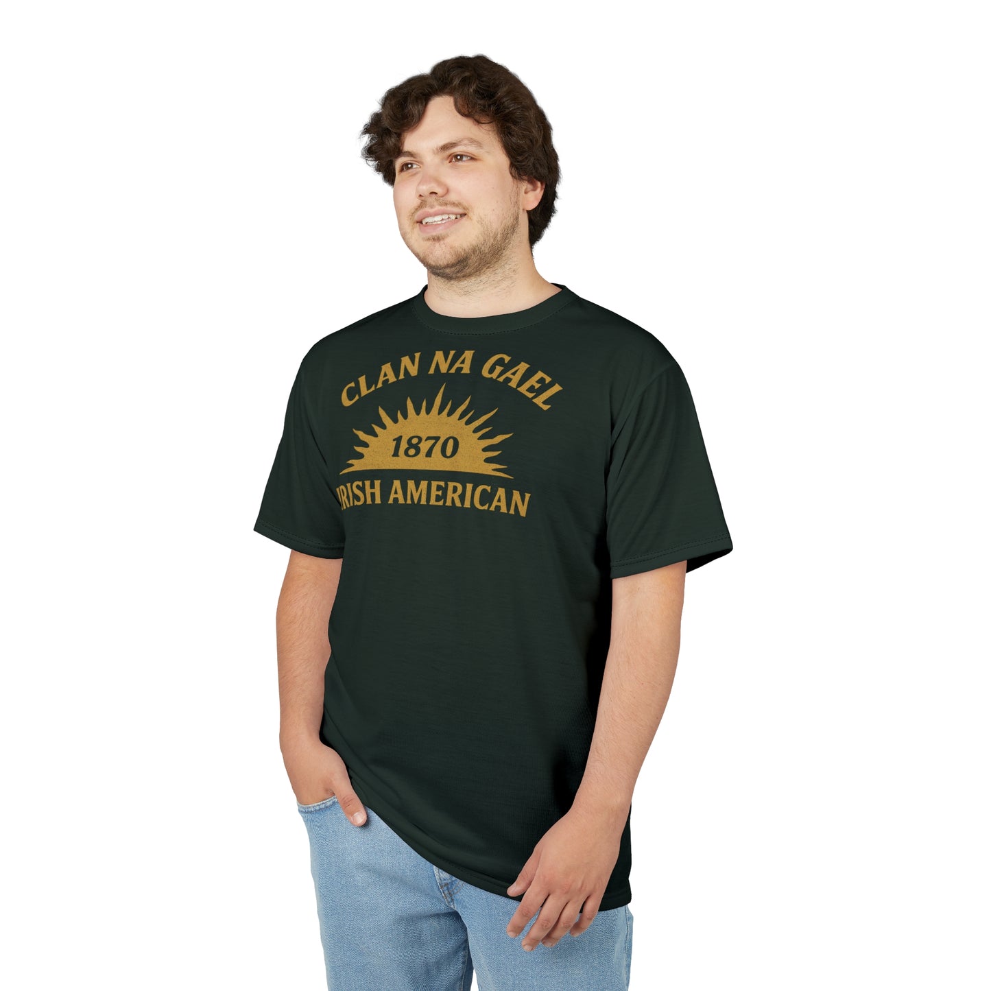 "Clan na Gael - Irish American", Unisex T-shirt (Túath Green)