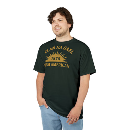 "Clan na Gael - Irish American", Unisex T-shirt (Túath Green)