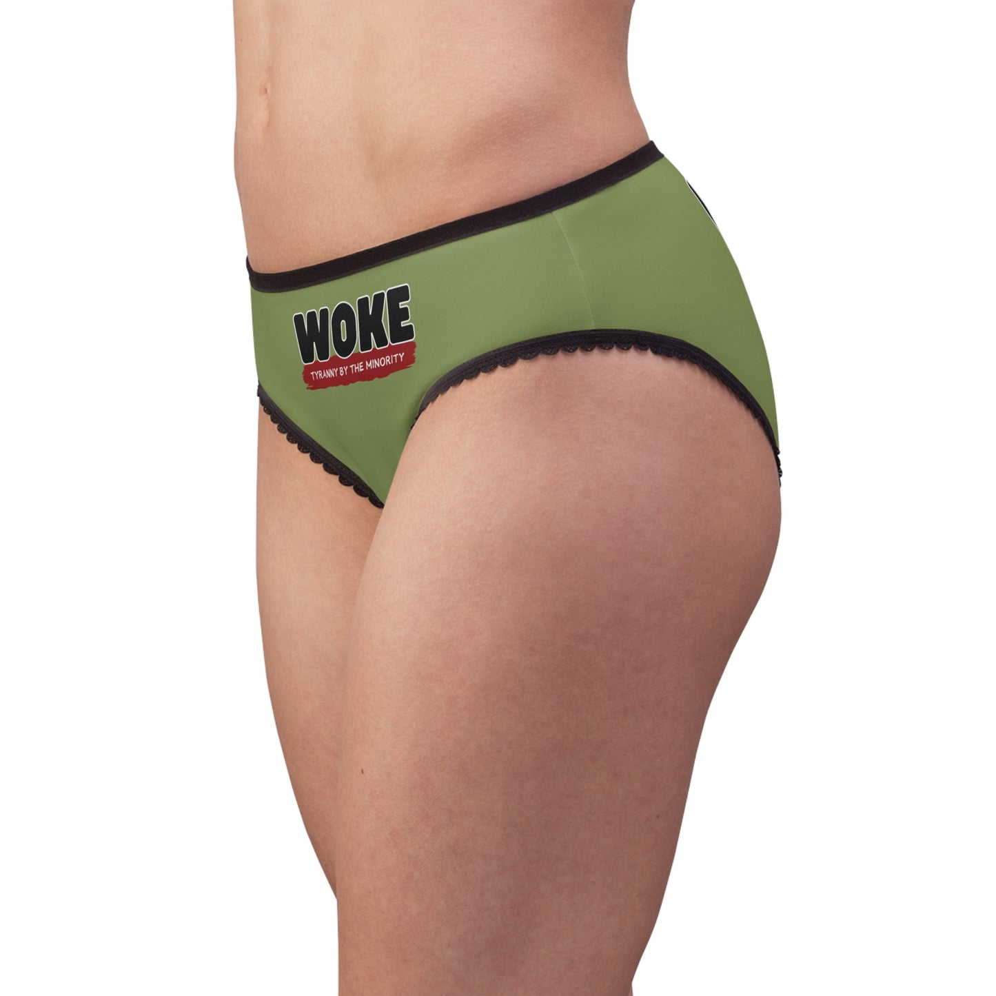 "Woke - Tyranny by the Minority", Women's Briefs (Winter Pear Green)