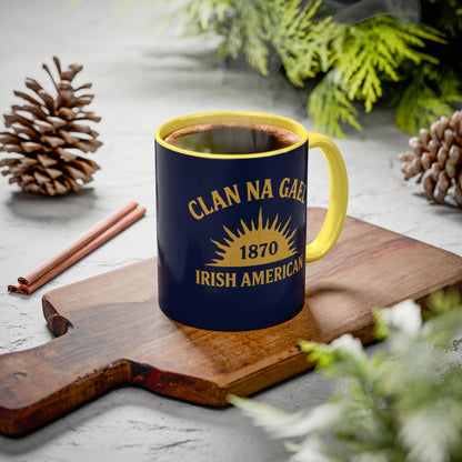 "Clan na Gael - Irish American", Colorful Mugs (11oz, 15oz) (Mariana Blue)