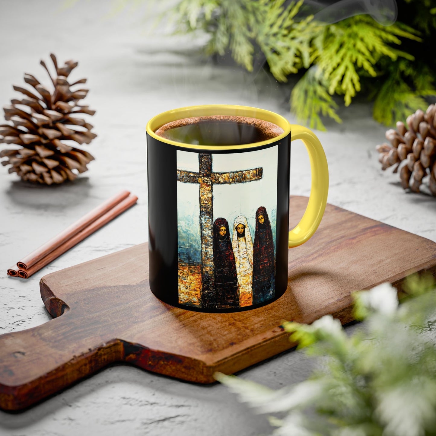 "At-the-Foot of the Cross - John 19:25", Colorful Mugs (11oz & 15oz)