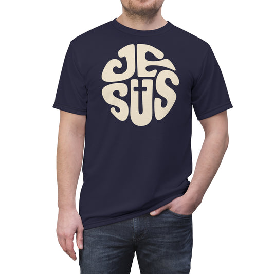 "Retro Jesus", Unisex T-shirt (Black Violet)