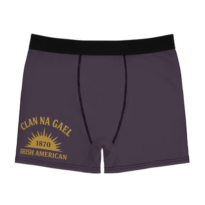 "Clan na Gael - Irish American", Men's Boxer Briefs (Purple Verbena)