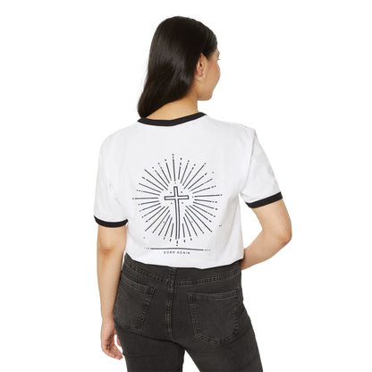 "Born Again", Unisex Ringer Cotton T-Shirt
