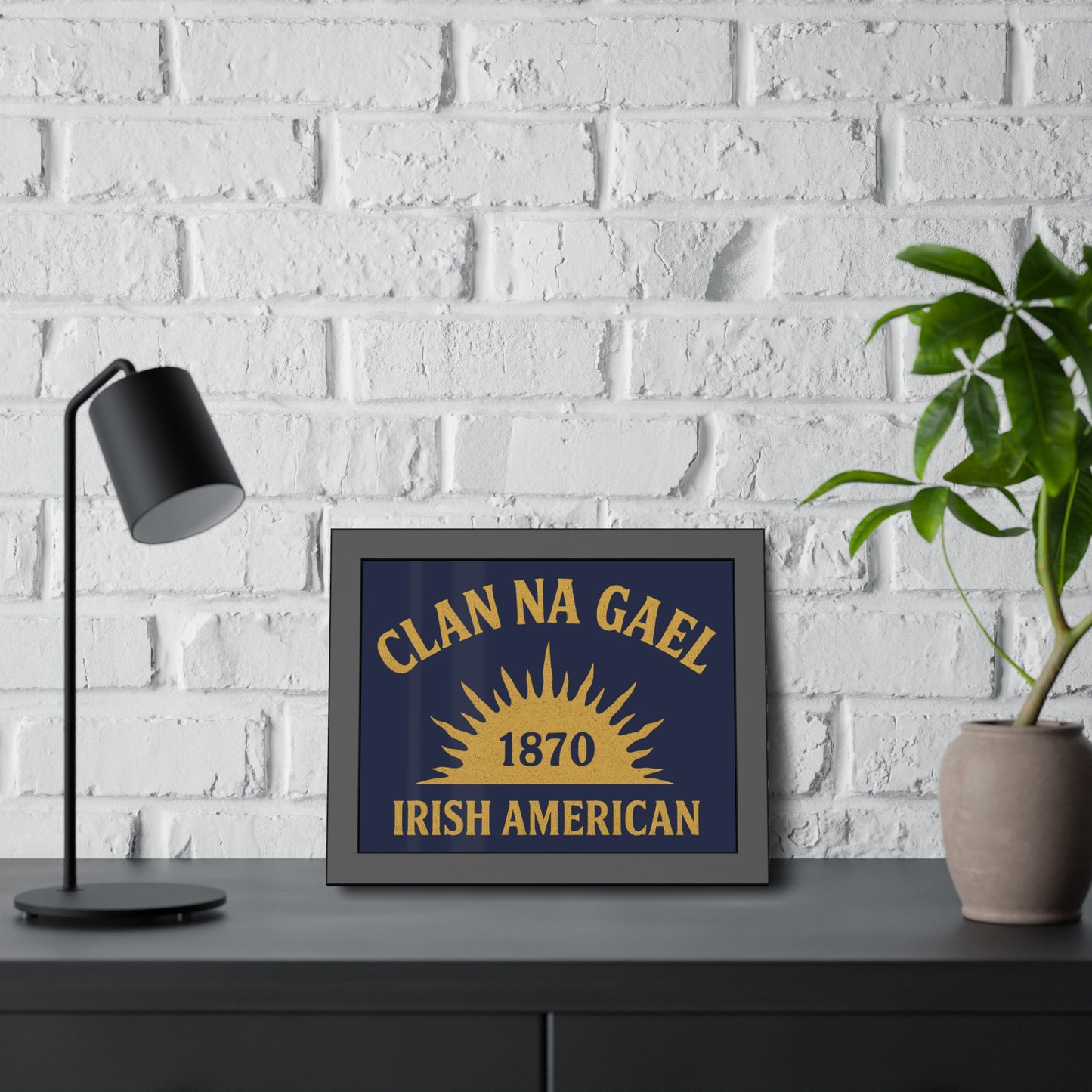 "Clan na Gael - Irish American", Framed Paper Poster (Mariana Blue)