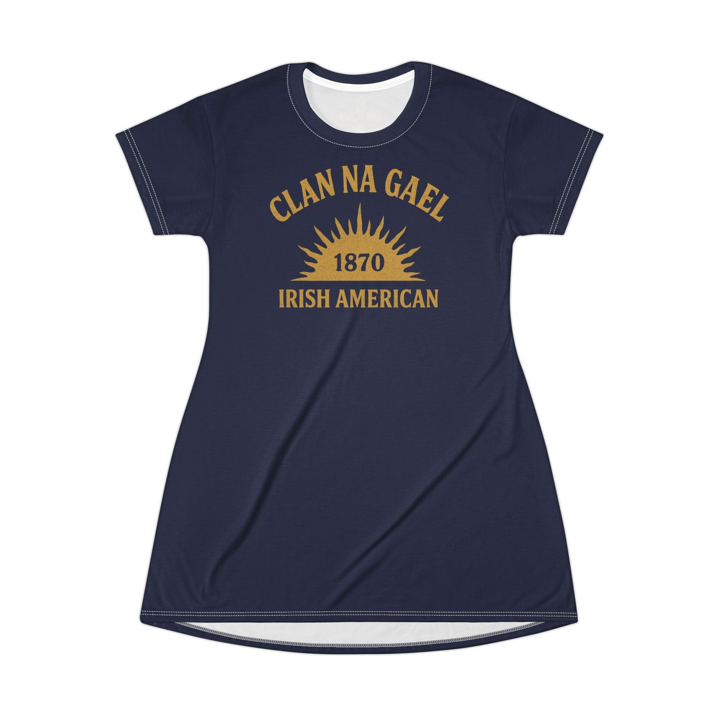 "Clan na Gael - Irish American", T-Shirt Dress (Mariana Blue)