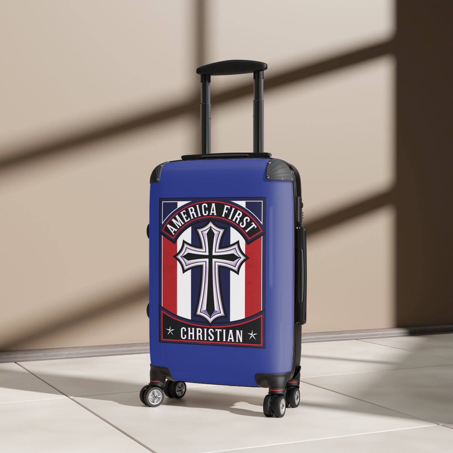 "America First Christian" Wall Art #11 Suitcases (Egyptian Blue)