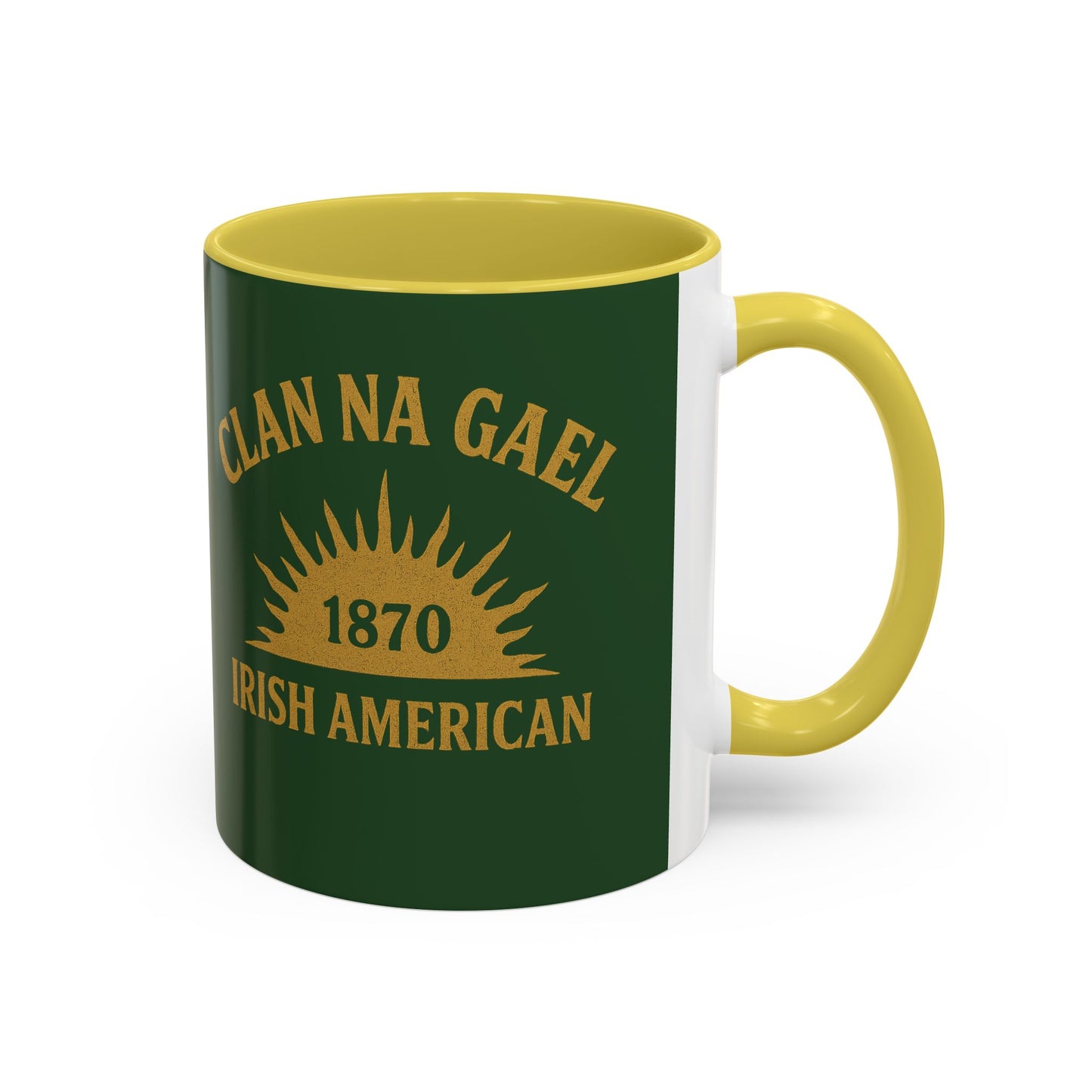 "Clan na Gael - Irish American", Colorful Mugs (11oz, 15oz) (Brithemain Green)