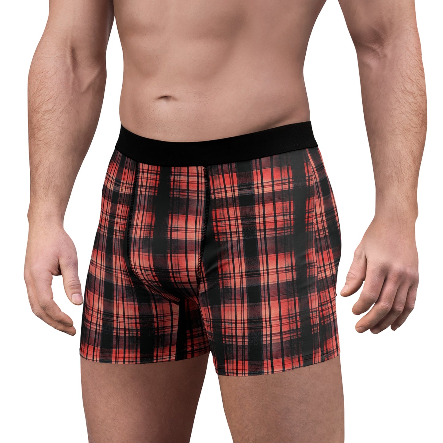 "Kin of Flame", Men's Boxer Briefs (Noir Black Waistband)