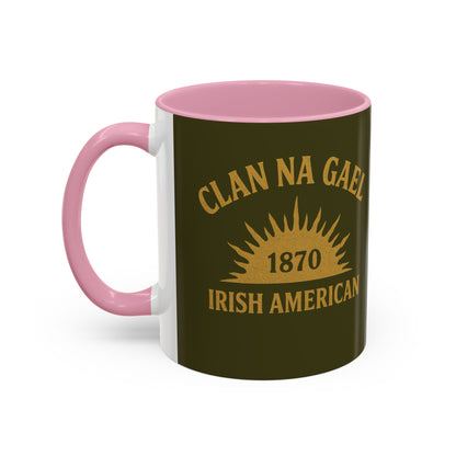 "Clan na Gael - Irish American", Colorful Mugs (11oz, 15oz) (Fianna Green)