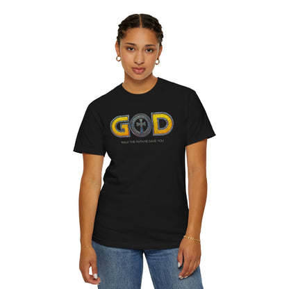 "God - Walk The Path He Gave You", Unisex T-shirt (Black)