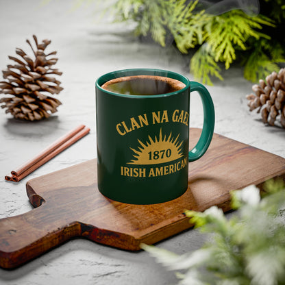 "Clan na Gael - Irish American", Colorful Mugs (11oz, 15oz) (Fenian Green)