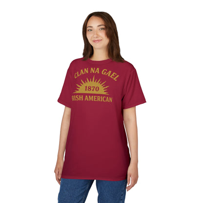 "Clan na Gael - Irish American", Unisex T-shirt (Fénechas Red)