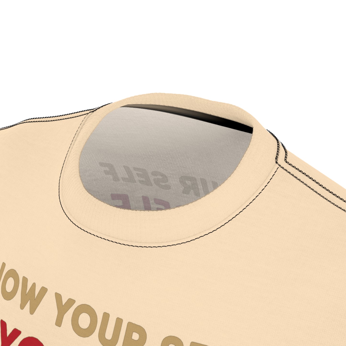 "Know Your Self", Unisex T-shirt (Cantaloupe Cream)