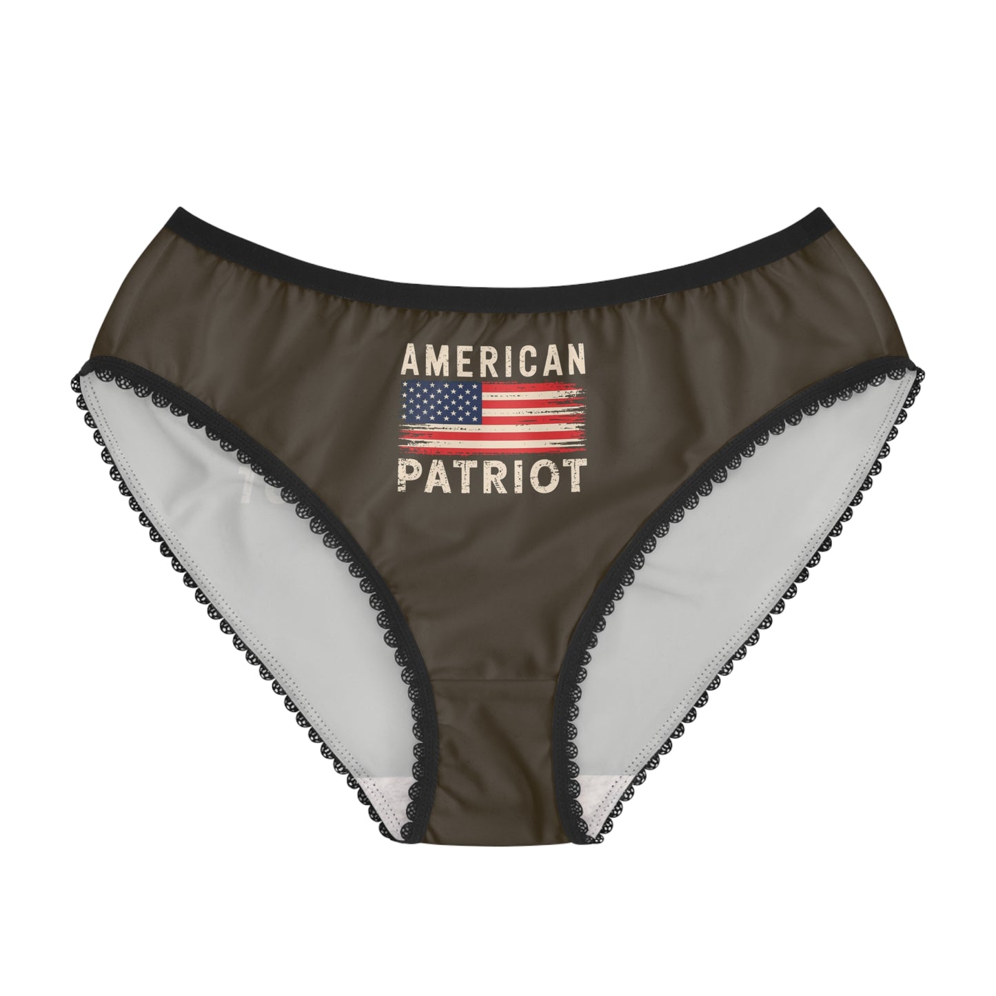 "American Patriot" with Flag #02, Women's Briefs (Bayou Bark)