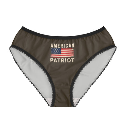 "American Patriot" with Flag #02, Women's Briefs (Bayou Bark)