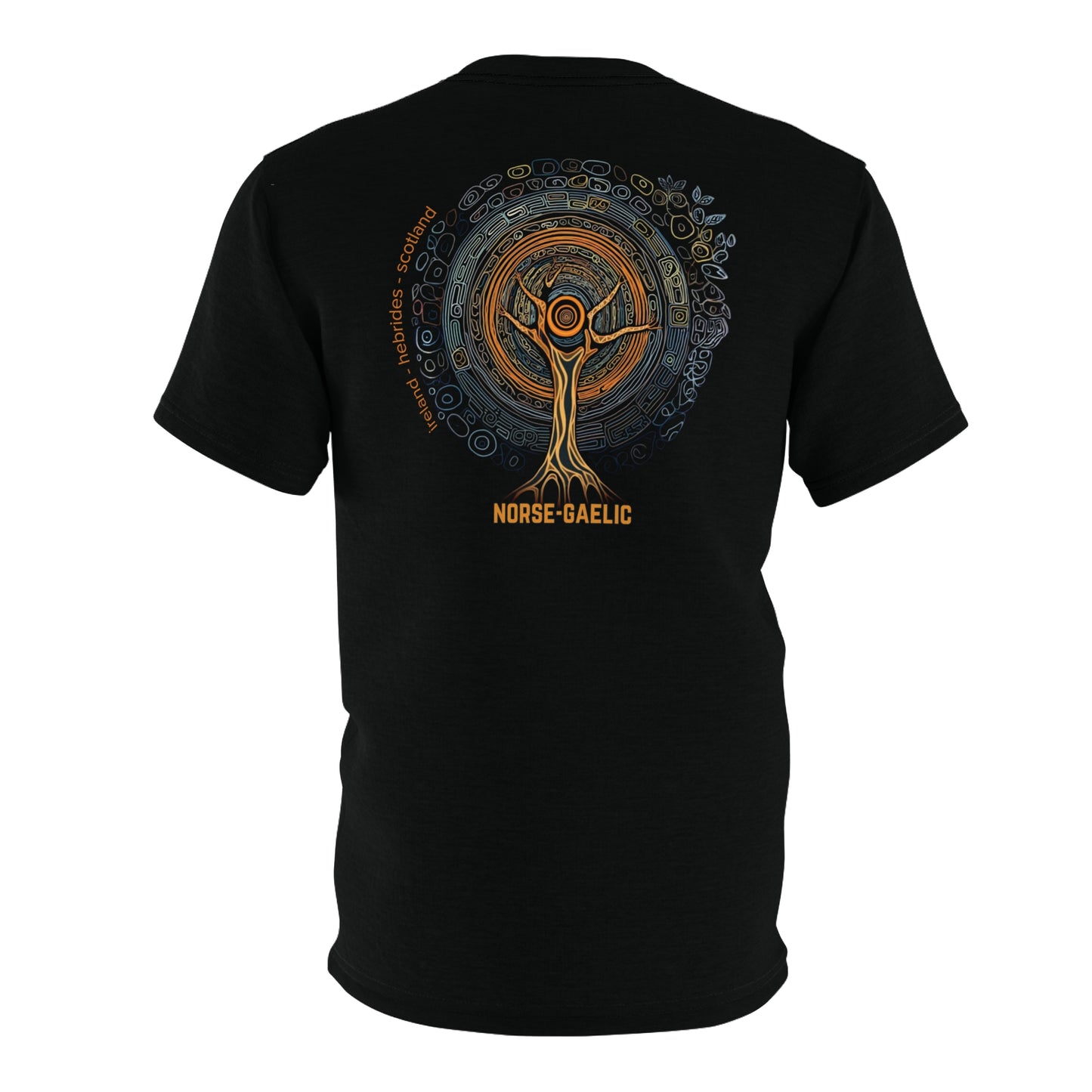 "Norse-Gaelic Tree", Wearable Fine Art Unisex T-shirt (Peatshadow Black)