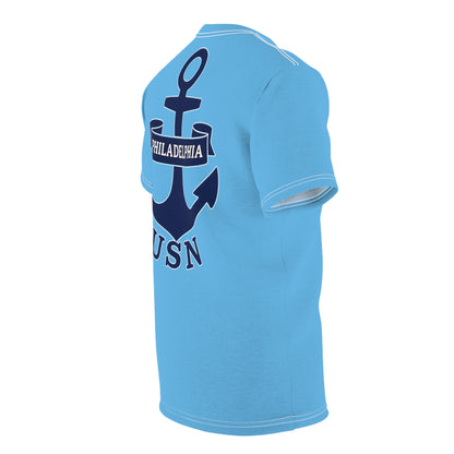 "USN Anchor", Unisex T-shirt (Atlantic Sky)