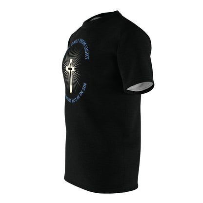 "Speak only from Light", Unisex Black T-shirt