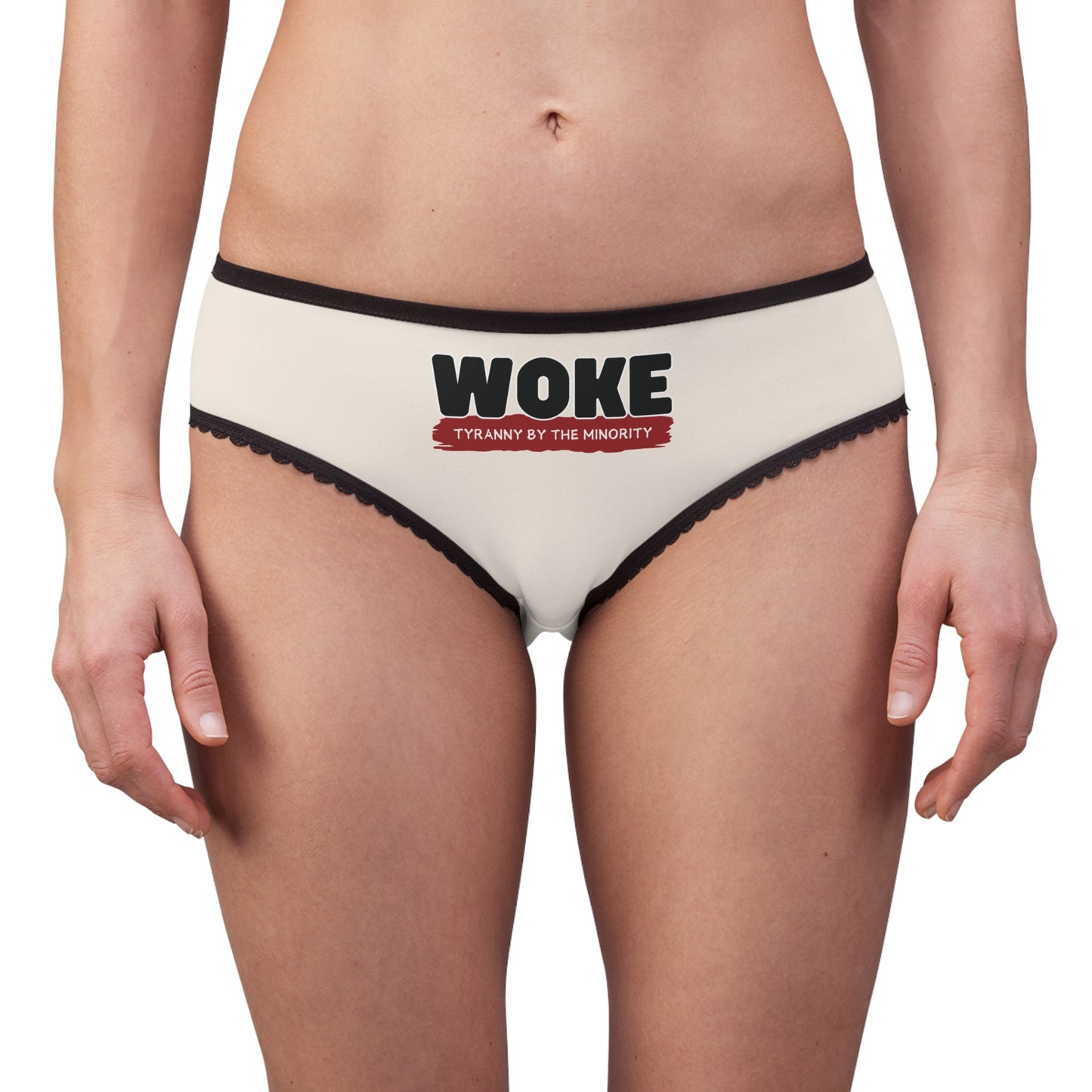 "Woke - Tyranny by the Minority", Women's Briefs (Seashell White)