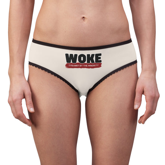 "Woke - Tyranny by the Minority", Women's Briefs (Seashell White)