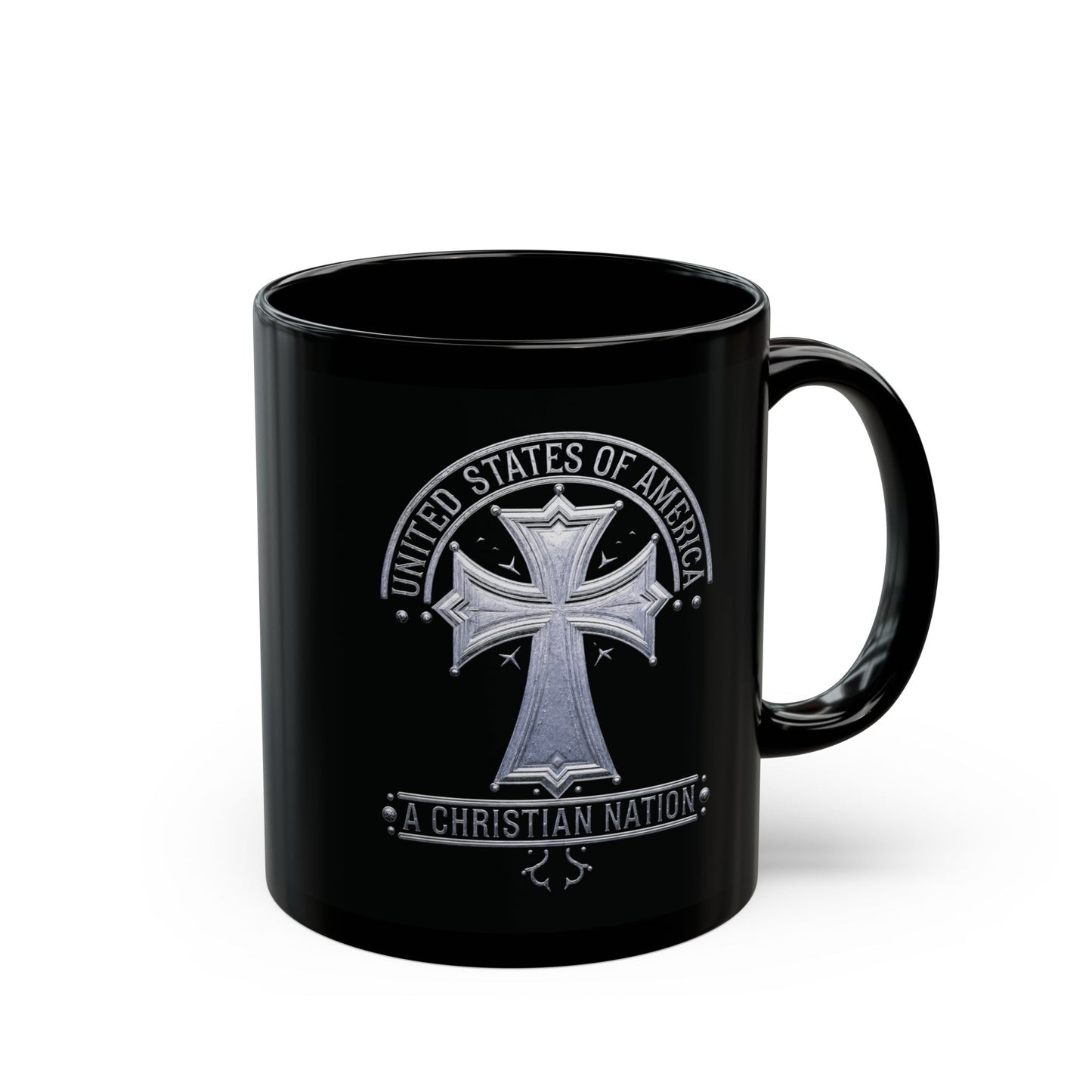 "USA - A Christian Nation" #02, Black Mug (11oz & 15oz)
