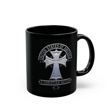 "USA - A Christian Nation" #02, Black Mug (11oz & 15oz)