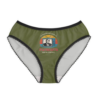 "Patriots are in Control" #01, Women's Briefs (Olive Green)
