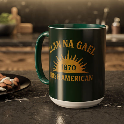 "Clan na Gael - Irish American", Colorful Mugs (11oz, 15oz) (Fenian Green)