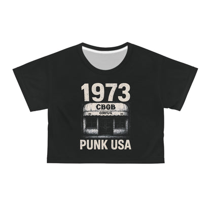 "1973 Punk USA", Black Crop Tee